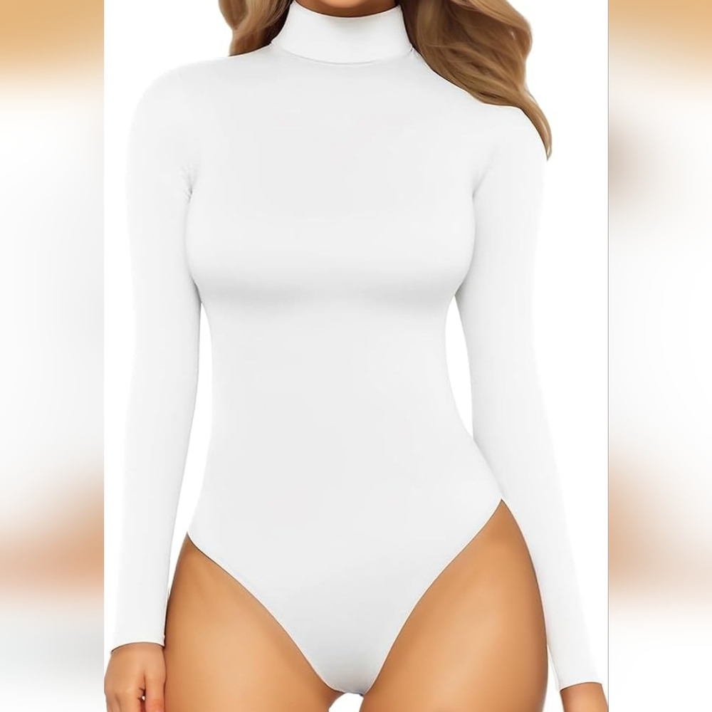 Elegant White Long Sleeve Bodysuit